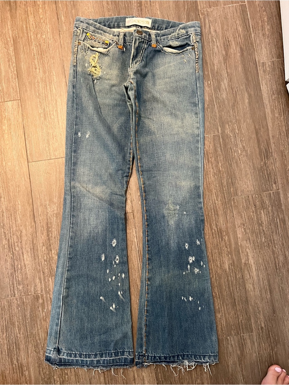 Joe's Jeans Light Blue Distressed Flare Jeans